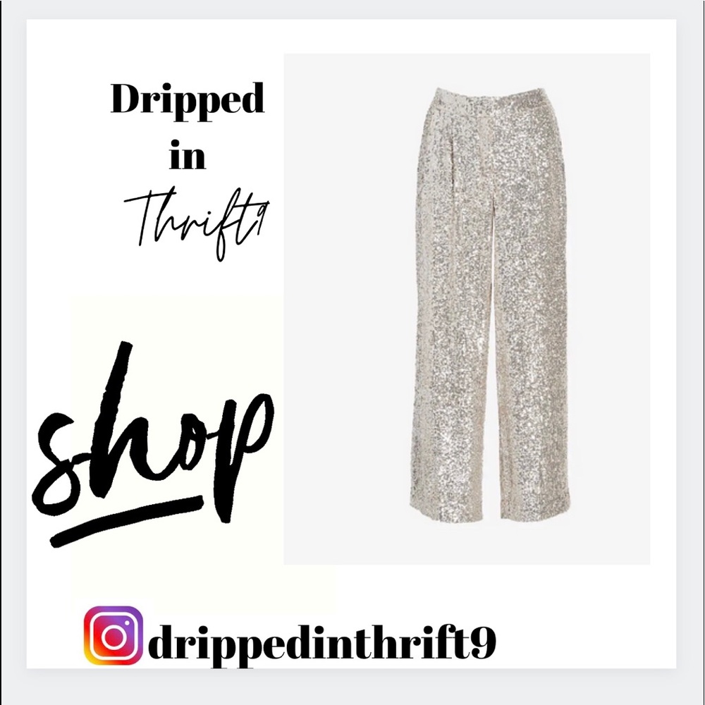Express NWT wide leg sequin pan…